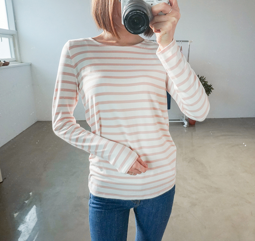 Basic Striped T-shirt 4 Color Petit Girl Tigari T-