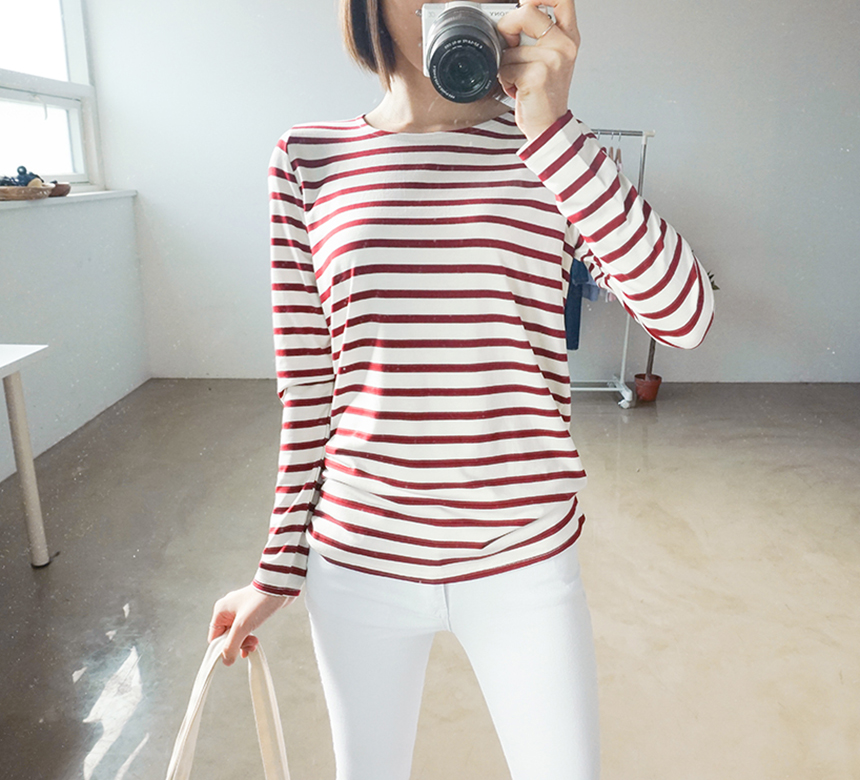 Basic Striped T-shirt 4 Color Petit Girl Tigari T-
