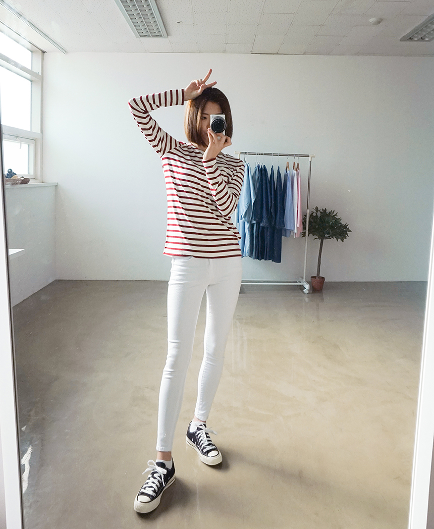Basic Striped T-shirt 4 Color Petit Girl Tigari T-