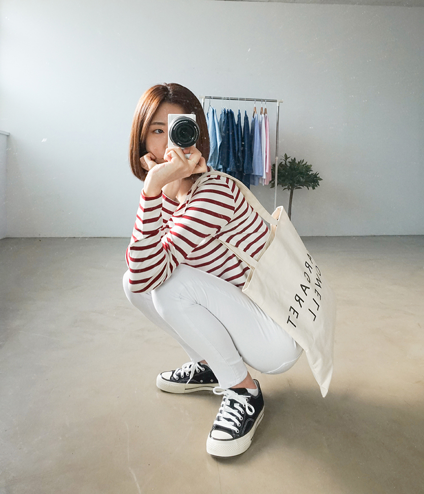 Basic Striped T-shirt 4 Color Petit Girl Tigari T-
