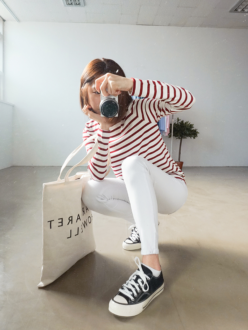 Basic Striped T-shirt 4 Color Petit Girl Tigari T-