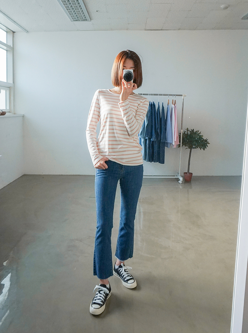 Basic Striped T-shirt 4 Color Petit Girl Tigari T-