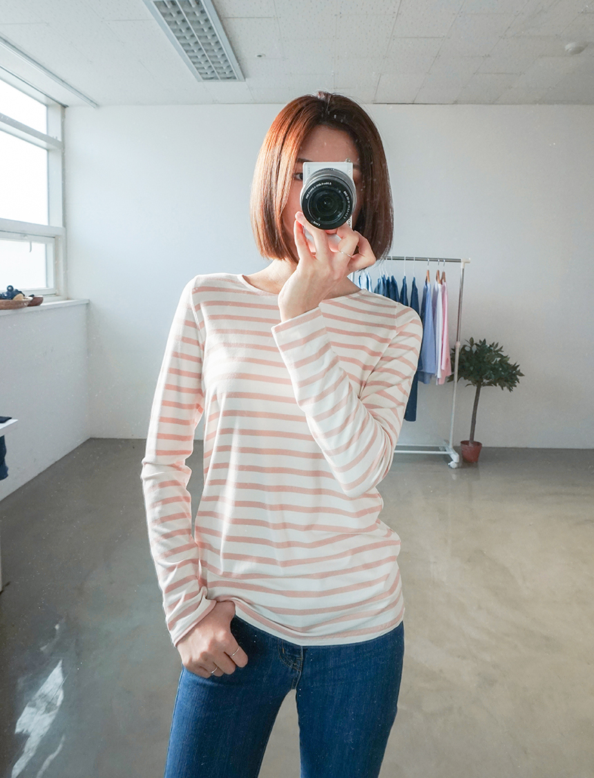 Basic Striped T-shirt 4 Color Petit Girl Tigari T-