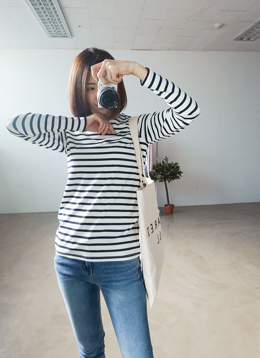 Basic Striped T-shirt 4 Color Petit Girl Tigari T-