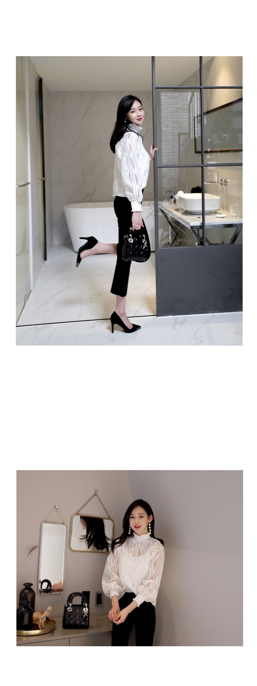 NEW FASHION LADY GIRL Blouse 원더풀 하이넥블라우스SET