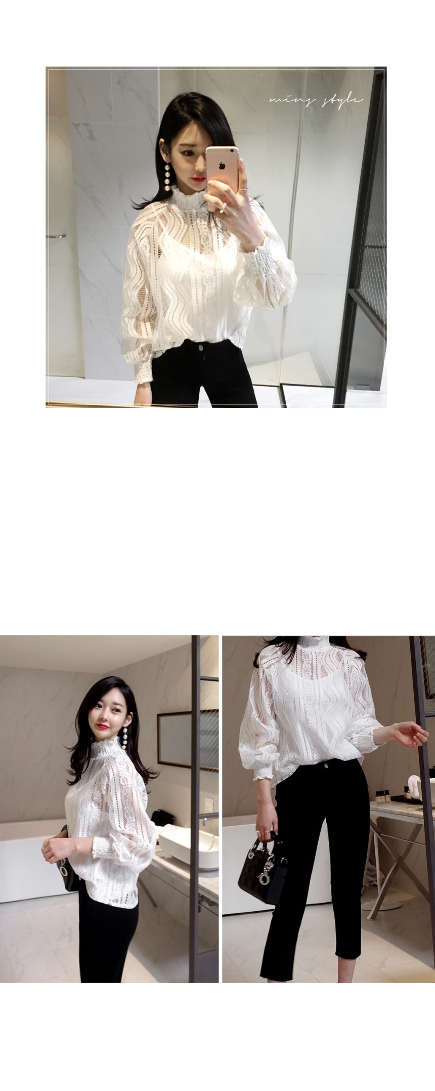 NEW FASHION LADY GIRL Blouse 원더풀 하이넥블라우스SET