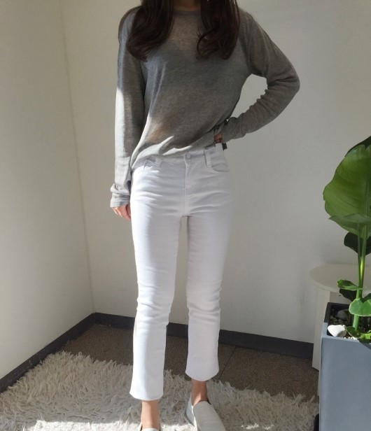 Women Jeans Pants Women's Boots Cut Slim Plain 