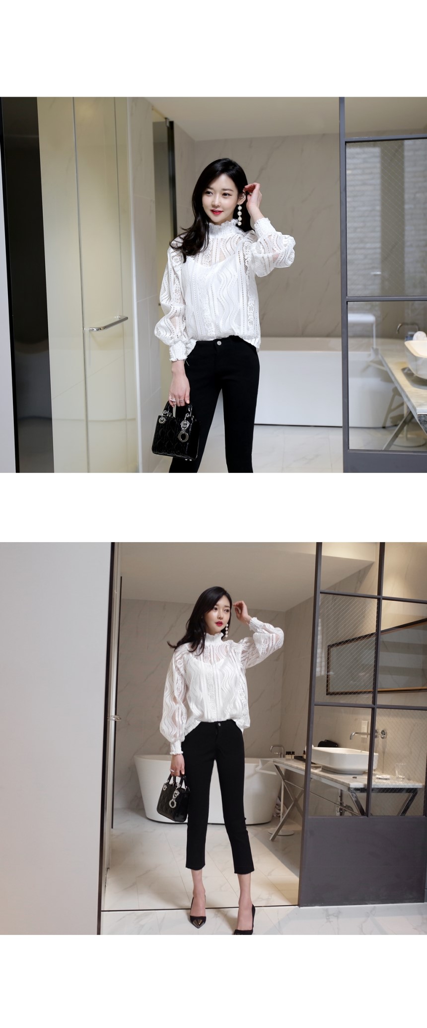 NEW FASHION LADY GIRL Blouse 원더풀 하이넥블라우스SET