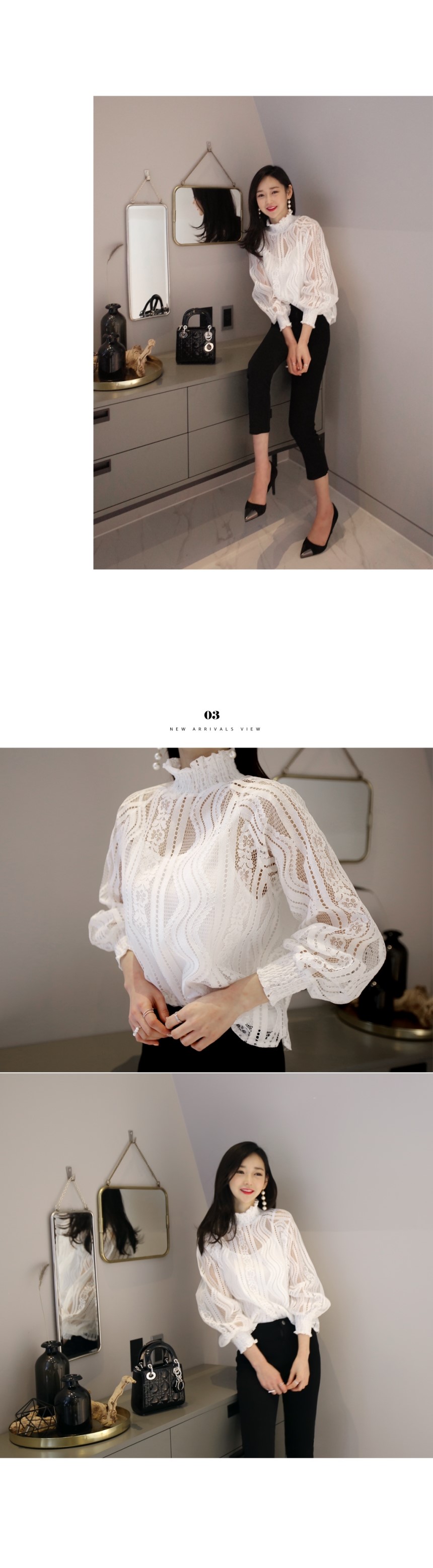 NEW FASHION LADY GIRL Blouse 원더풀 하이넥블라우스SET
