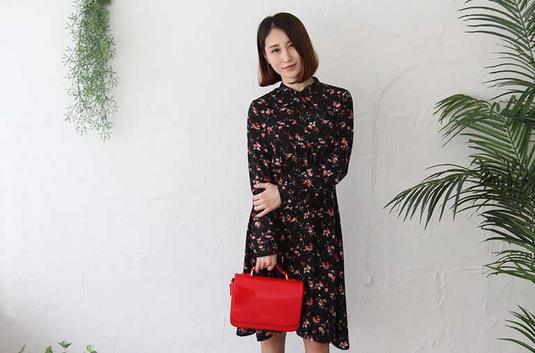 New Women Dress Red Berry Flower Dress Women's 