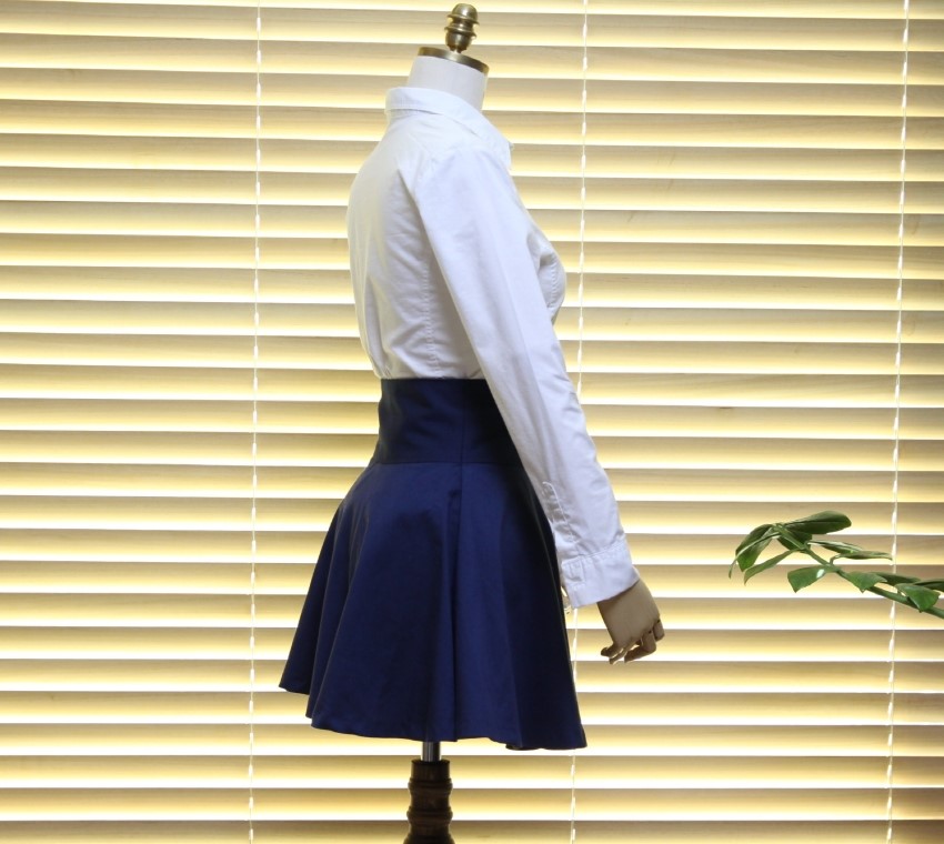 Women's white two-color shirt 44 Size 120 Basic