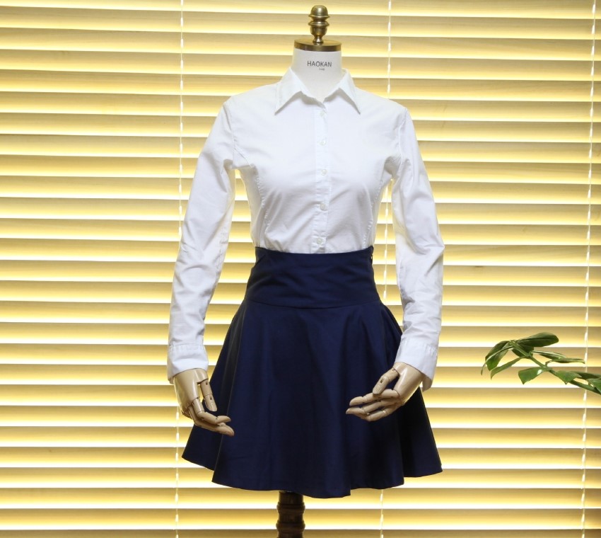 Women's white two-color shirt 44 Size 120 Basic