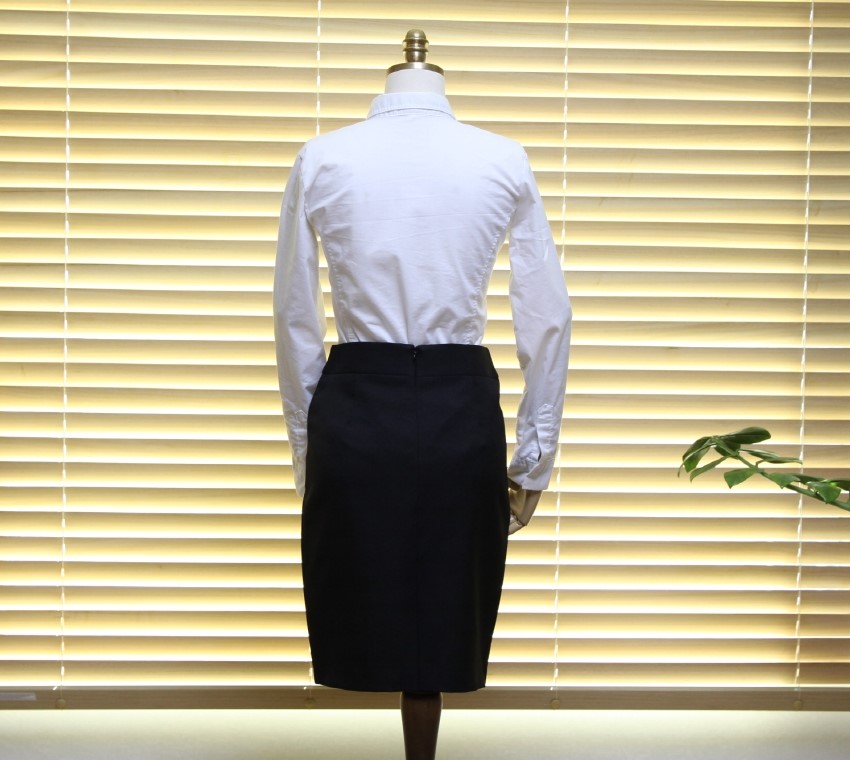 Women's white two-color shirt 44 Size 120 Basic