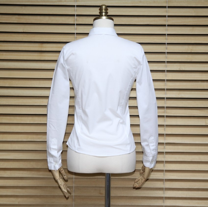 Women's white two-color shirt 44 Size 120 Basic