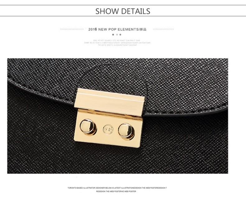 New Gold Buckle Chain Mini Cross Back White Women 