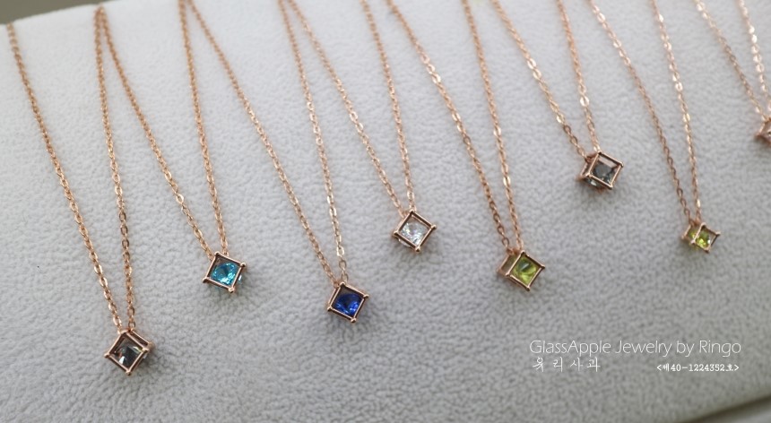 Cubes Birthstone Necklace Earrings 14k Gold