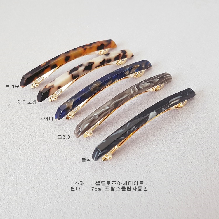 NEW HAIR CLIP HOOP Marble Hopper Slim bar Hairpin 