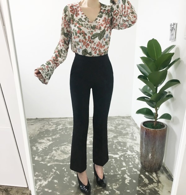 New Women's Pants Slim Fit Semi-Boot Cut Slacks