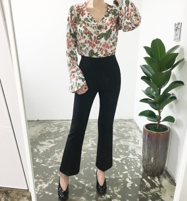 New Women's Pants Slim Fit Semi-Boot Cut Slacks