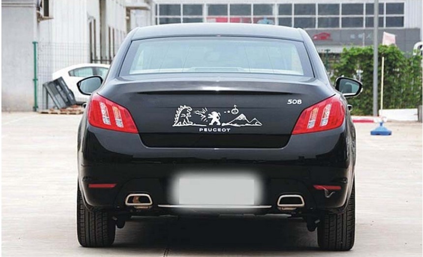 Peugeot Godzilla sticker funny graffiti fighting c