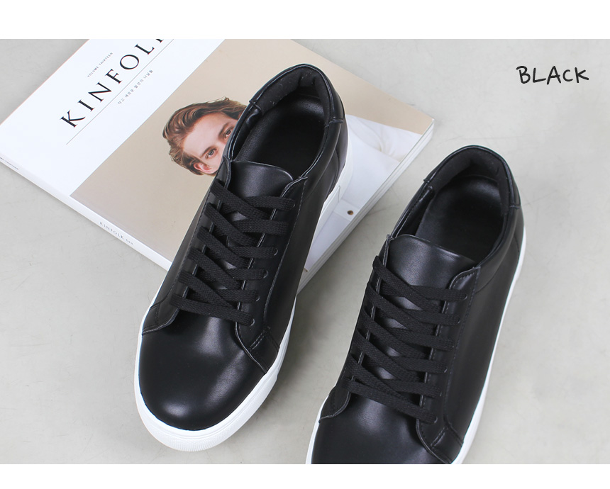 Men Height Shoes Leather Heel Sneakers Men's Sn