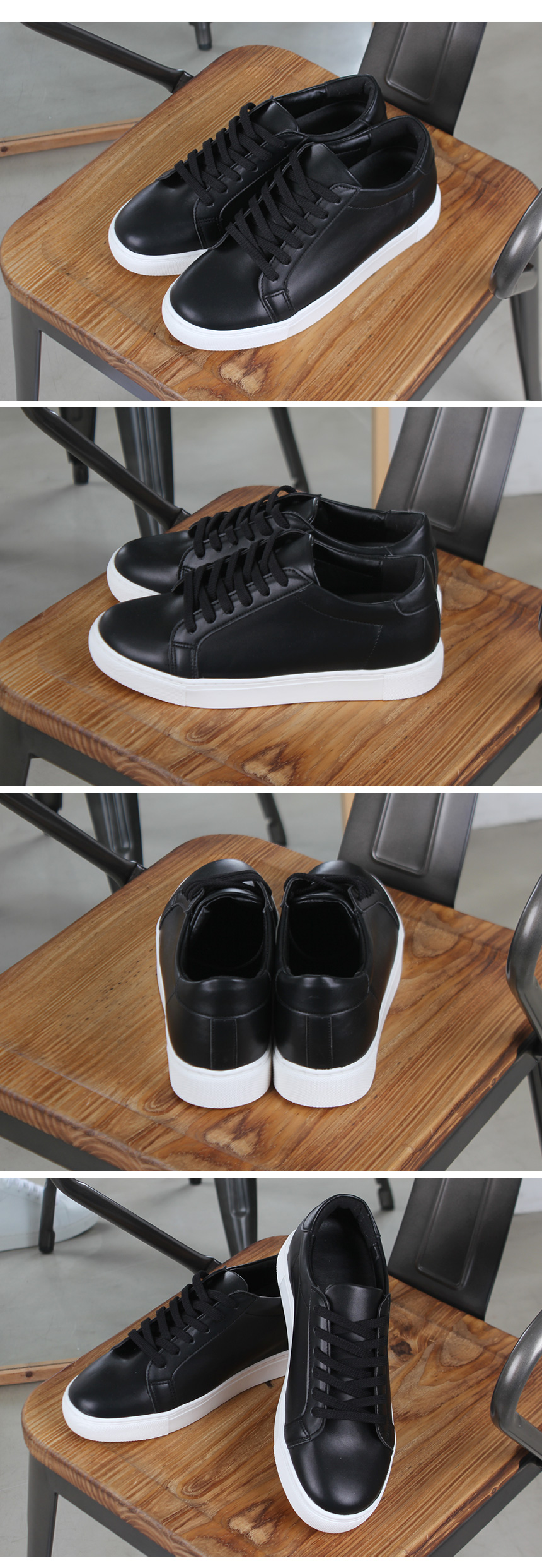 Men Height Shoes Leather Heel Sneakers Men's Sn