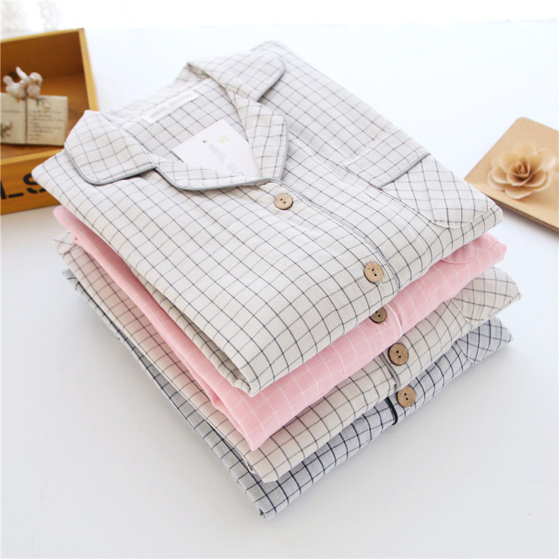 New Couple Pajamas Modern Check Pajamas Pajama Set
