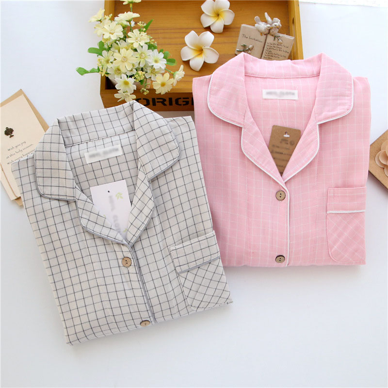 New Couple Pajamas Modern Check Pajamas Pajama Set