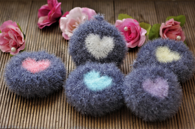 Scrubber Dish Washing Baby Heart Breadcrumbs Set 5