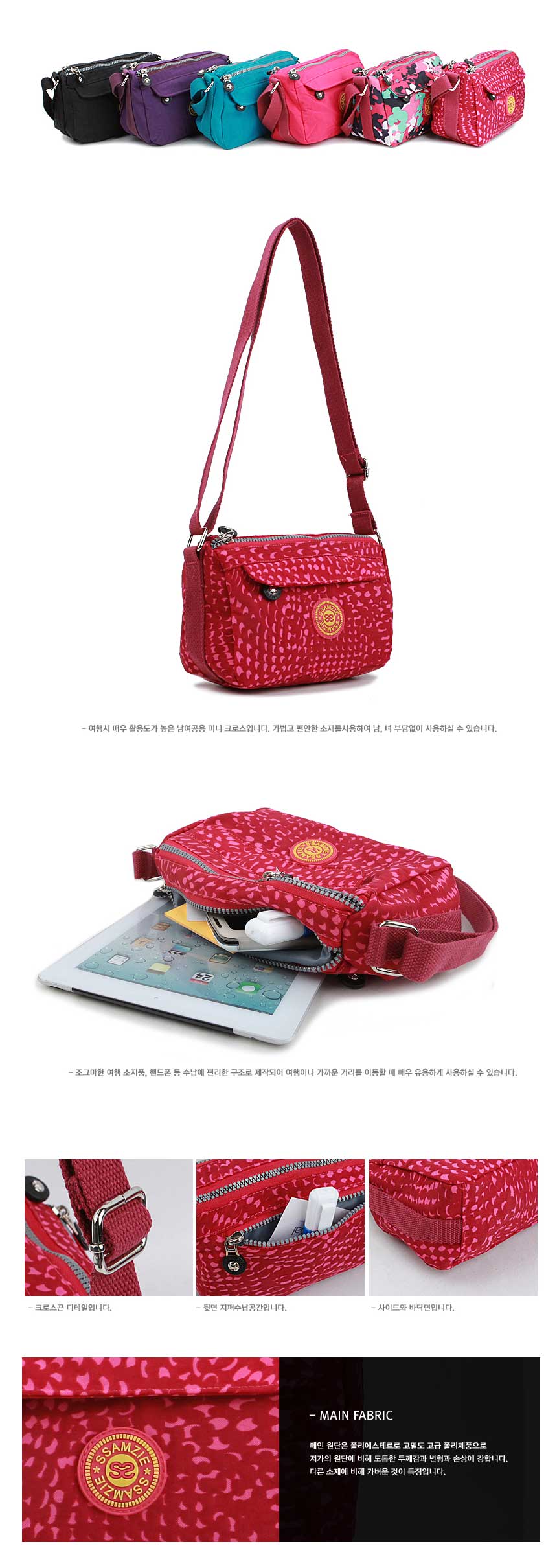 New Ssamzie Women Man Travel Mini Cross Back Passp