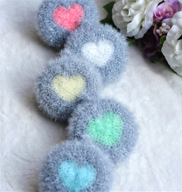 Scrubber Dish Washing Baby Heart Breadcrumbs Set 5