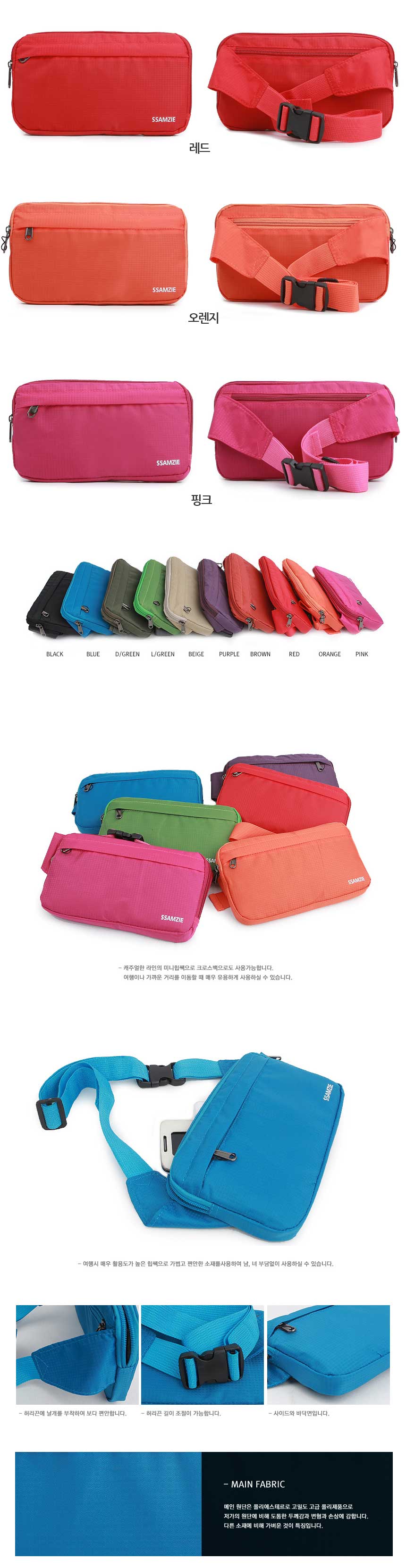 New Ssamzie Women Man Travel Mini Cross Back Passp