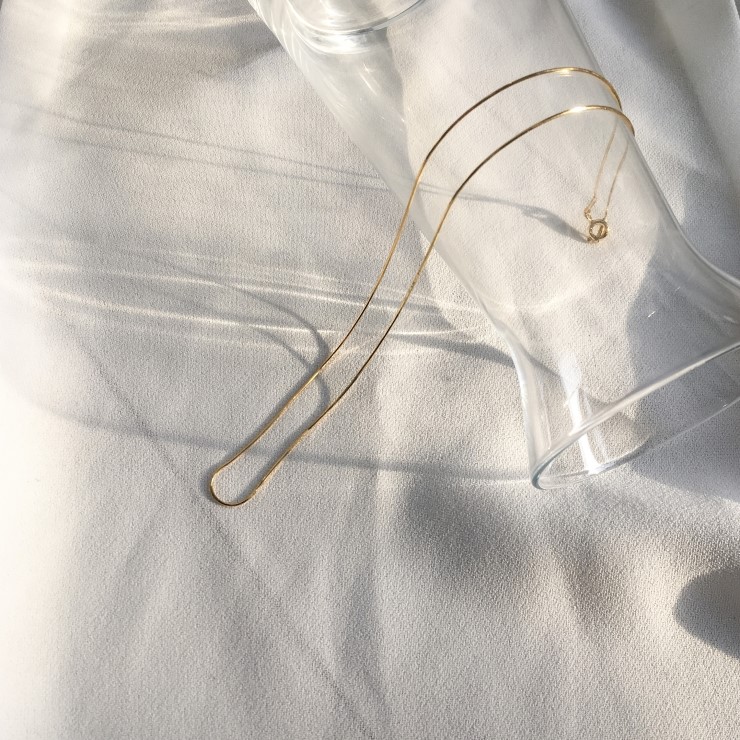 Women's Simple Necklace Women's Gold 14K Twi