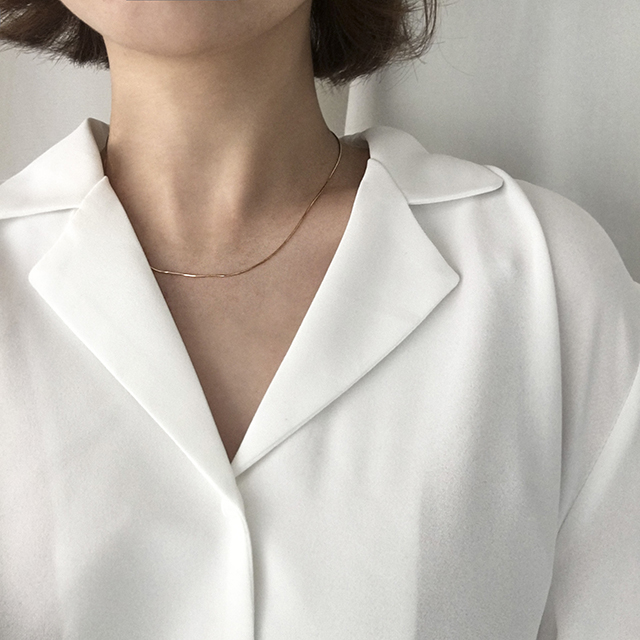 Women's Simple Necklace Women's Gold 14K Twi