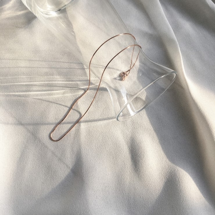 Women's Simple Necklace Women's Gold 14K Twi