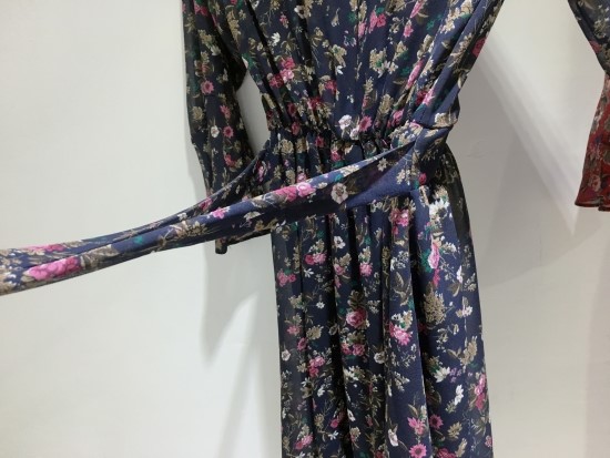 New Women Dress V Neck Flower Chiffon One Piece Fr