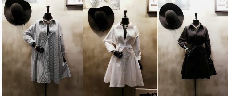 New Flare Shirt Dress ribbon stripe belt