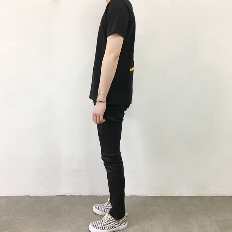 Korea Jeans Pants Zeng Da Shap Men's Zipper Bla