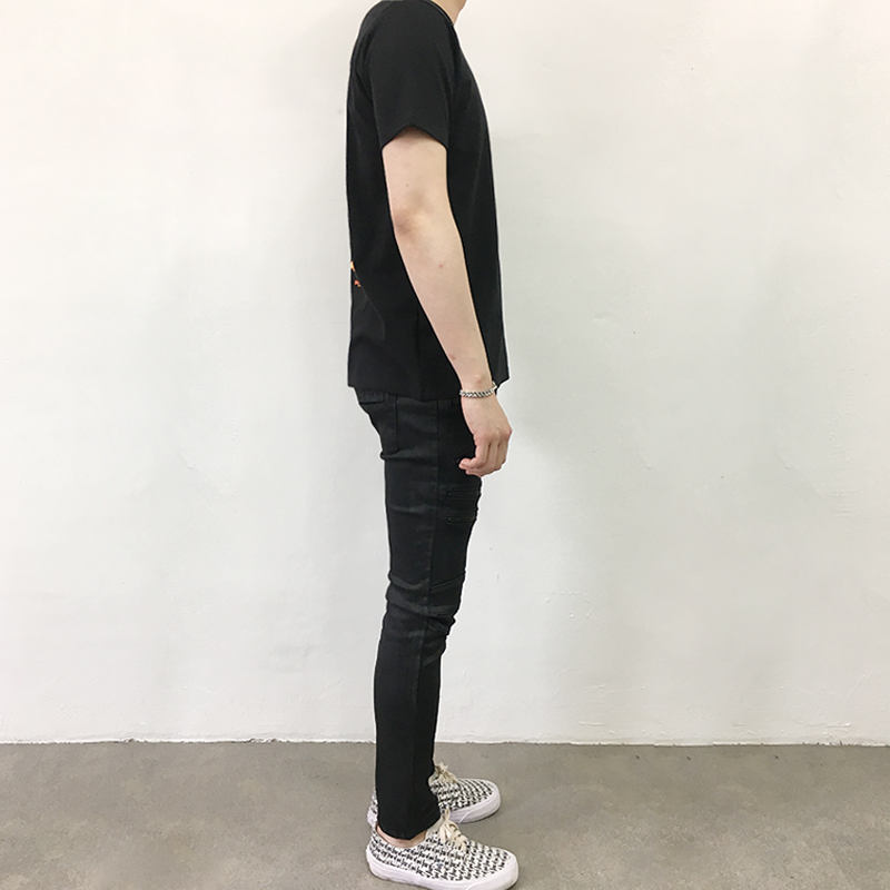 Korea Jeans Pants Zeng Da Shap Men's Zipper Bla