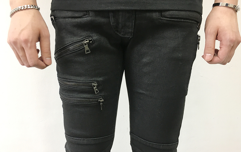 Korea Jeans Pants Zeng Da Shap Men's Zipper Bla