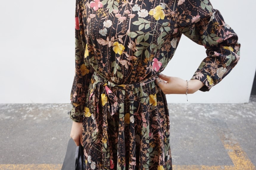 New Women Dress Flower Long Long Dress Floral Long