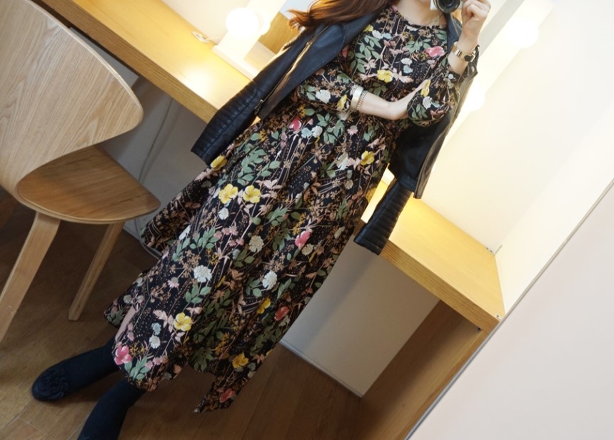 New Women Dress Flower Long Long Dress Floral Long