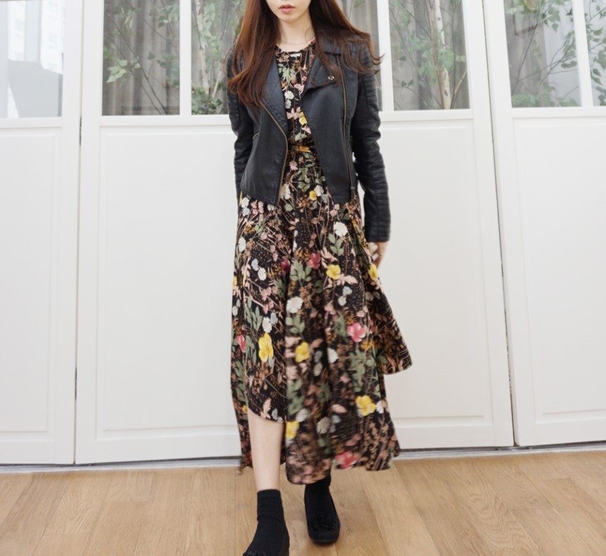 New Women Dress Flower Long Long Dress Floral Long