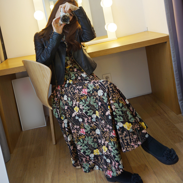 New Women Dress Flower Long Long Dress Floral Long