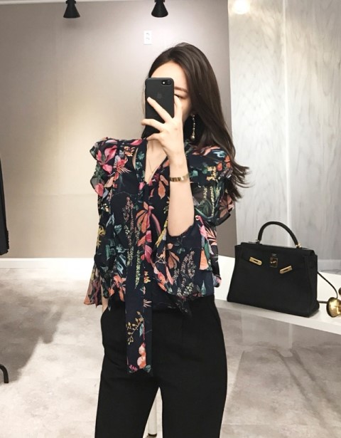 NEW FASHION LADY GIRL Blouse Sleeveless Chiffon Fr