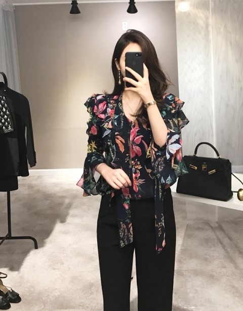 NEW FASHION LADY GIRL Blouse Sleeveless Chiffon Fr
