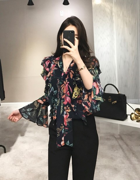 NEW FASHION LADY GIRL Blouse Sleeveless Chiffon Fr