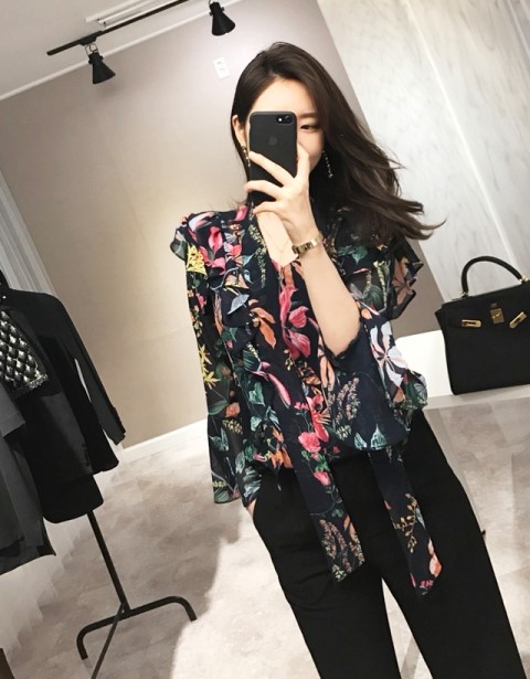 NEW FASHION LADY GIRL Blouse Sleeveless Chiffon Fr