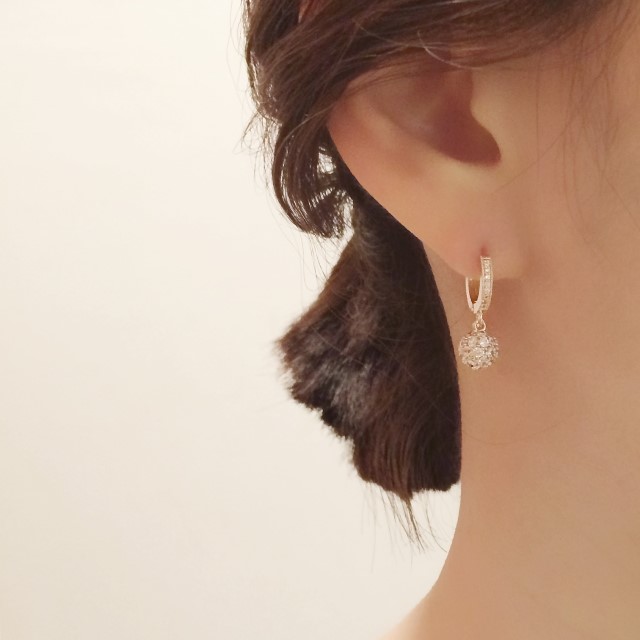 <b><p>14K Gold pin One touch Mirror ball eag hook</p></b><b><p>14K ゴールドピン ワンタッチ ミラーボ イヤリング フック キュービボ</p></b><br /><br /><p align='center'>