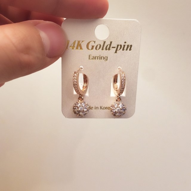 <b><p>14K Gold pin One touch Mirror ball eag hook</p></b><b><p>14K ゴールドピン ワンタッチ ミラーボ イヤリング フック キュービボ</p></b><br /><br /><p align='center'>